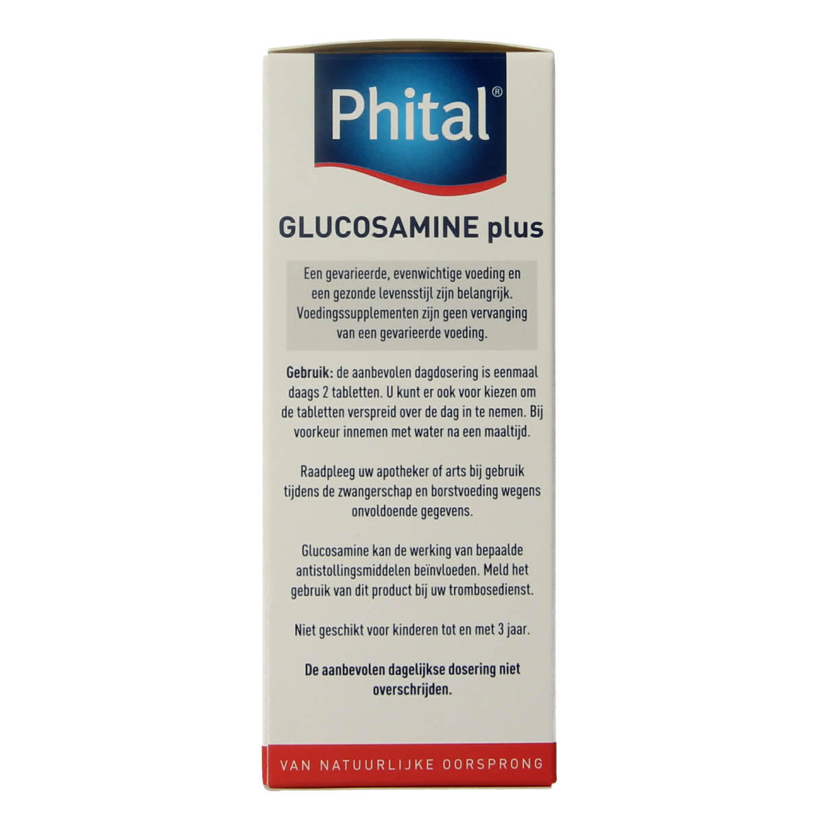 Phital Glucosamine plus mineral supplement in a bottle of 60 tablets, dietary joint support supplement from Phital.