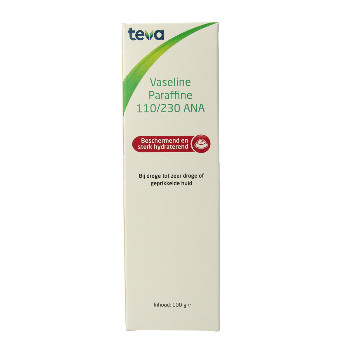 Teva Vaseline paraffin 110/230 body care product in 100g container, used for skin moisturizing and protection