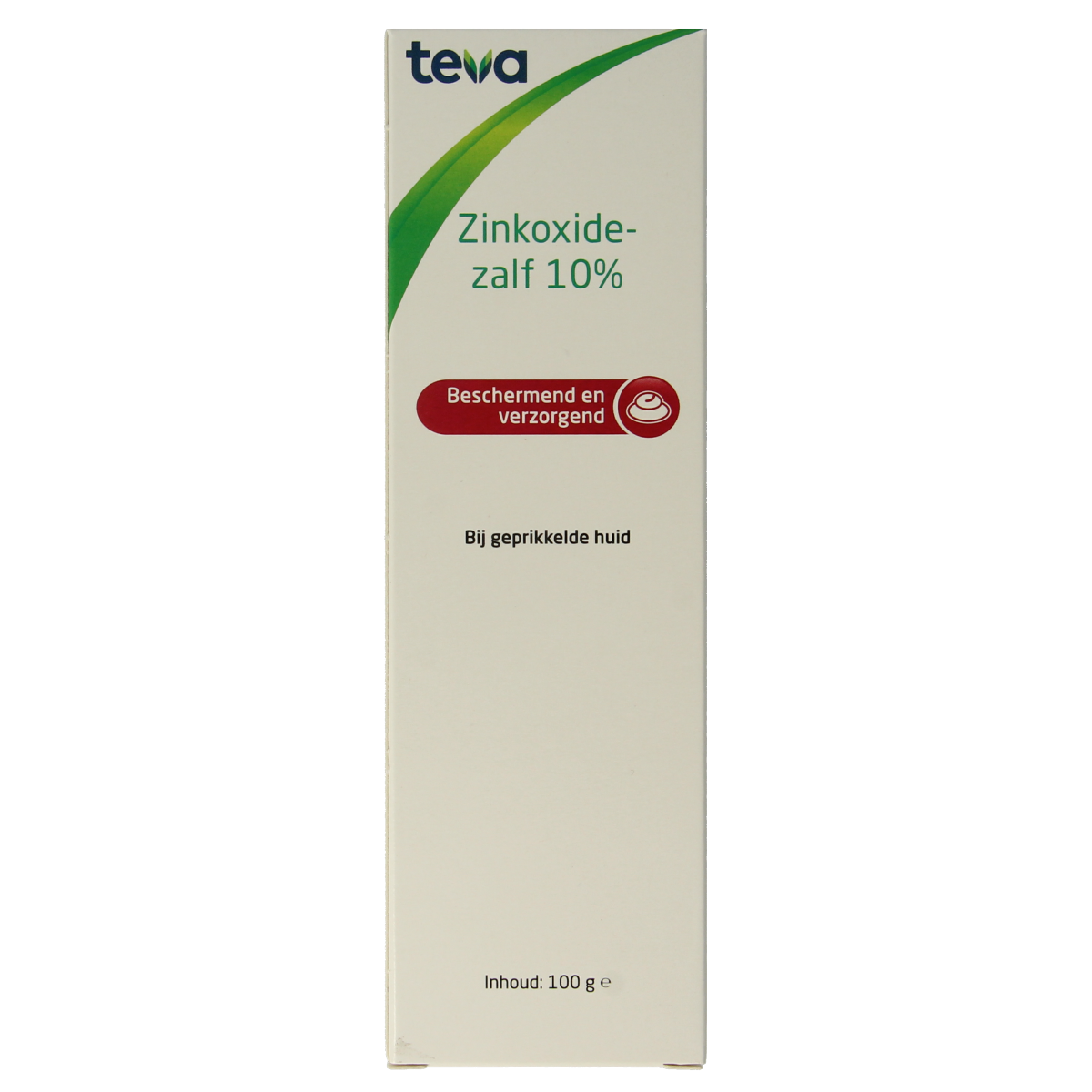Teva Zinkoxidezalf 10% body care cream in 100g tube, zinc oxide ointment for skin treatment, shown in the image.