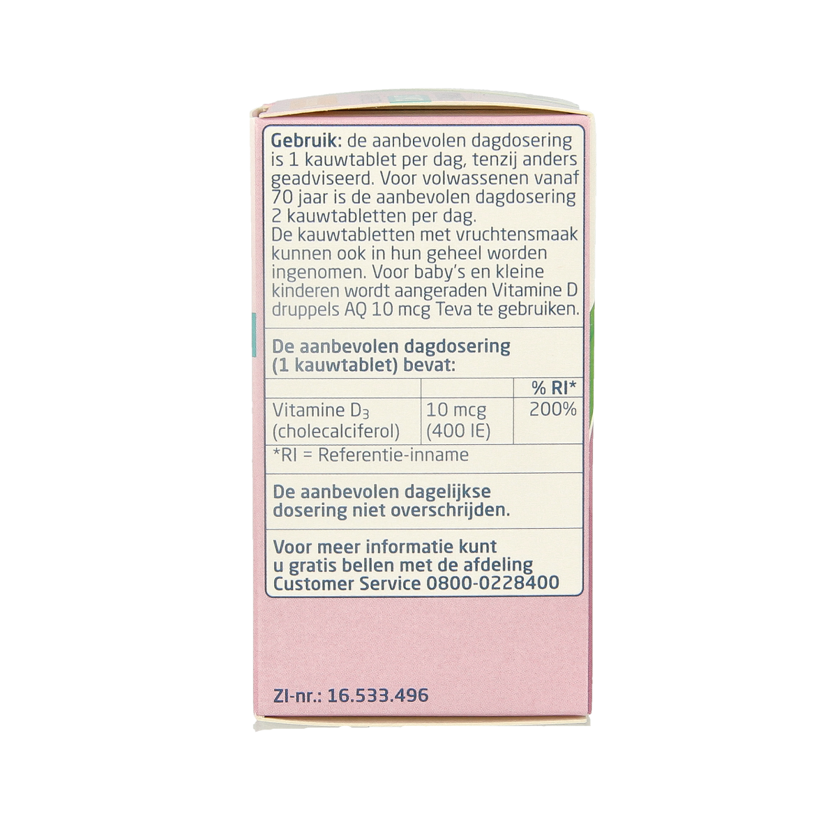 Teva Vitamin D 10 mcg (400 IU) tablets, supplement for daily vitamin D intake, in a bottle with 300 tablets.