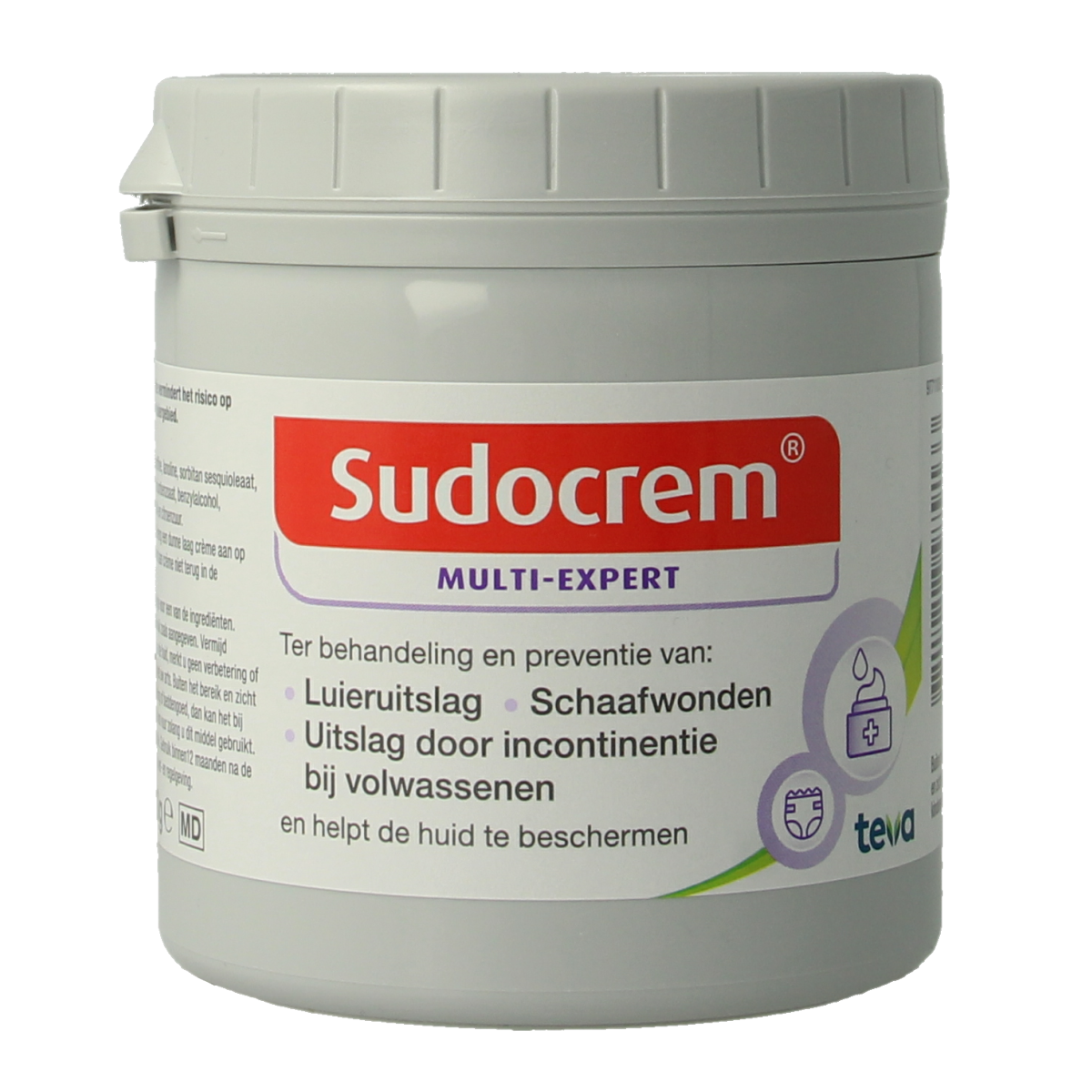 Sudocrem Multi Expert 400g jar for baby and toddler skincare, featuring a white cream in a green and white container.