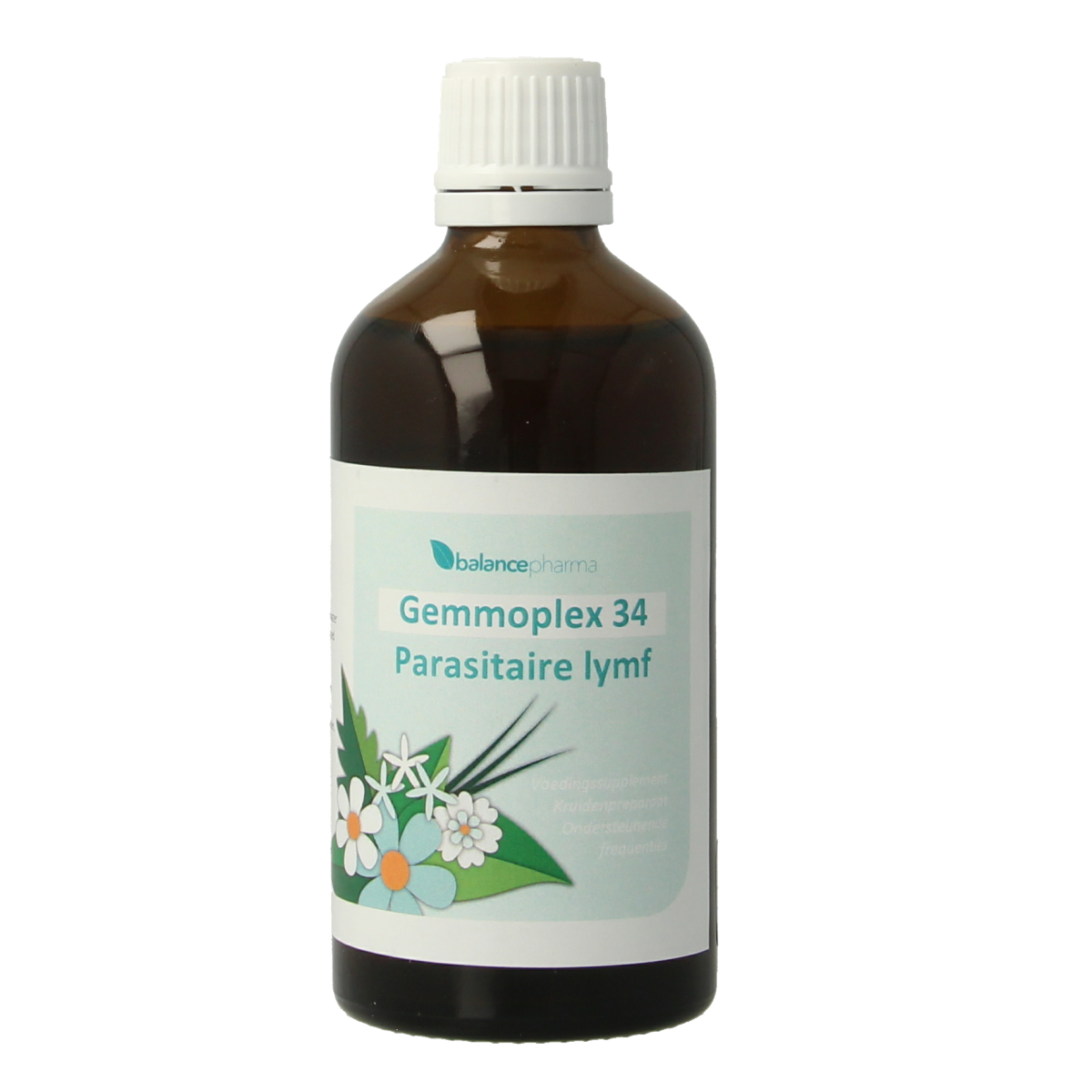 Balancepharma Gemmoplex parasitaire lymph herbal supplement in 100ml bottle, part of Balancepharma kruidpreparaten collection