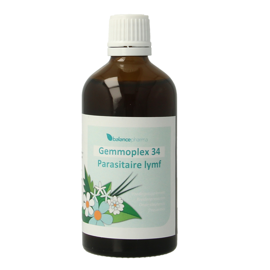 Balancepharma Gemmoplex parasitaire lymph herbal supplement in 100ml bottle, part of Balancepharma kruidpreparaten collection