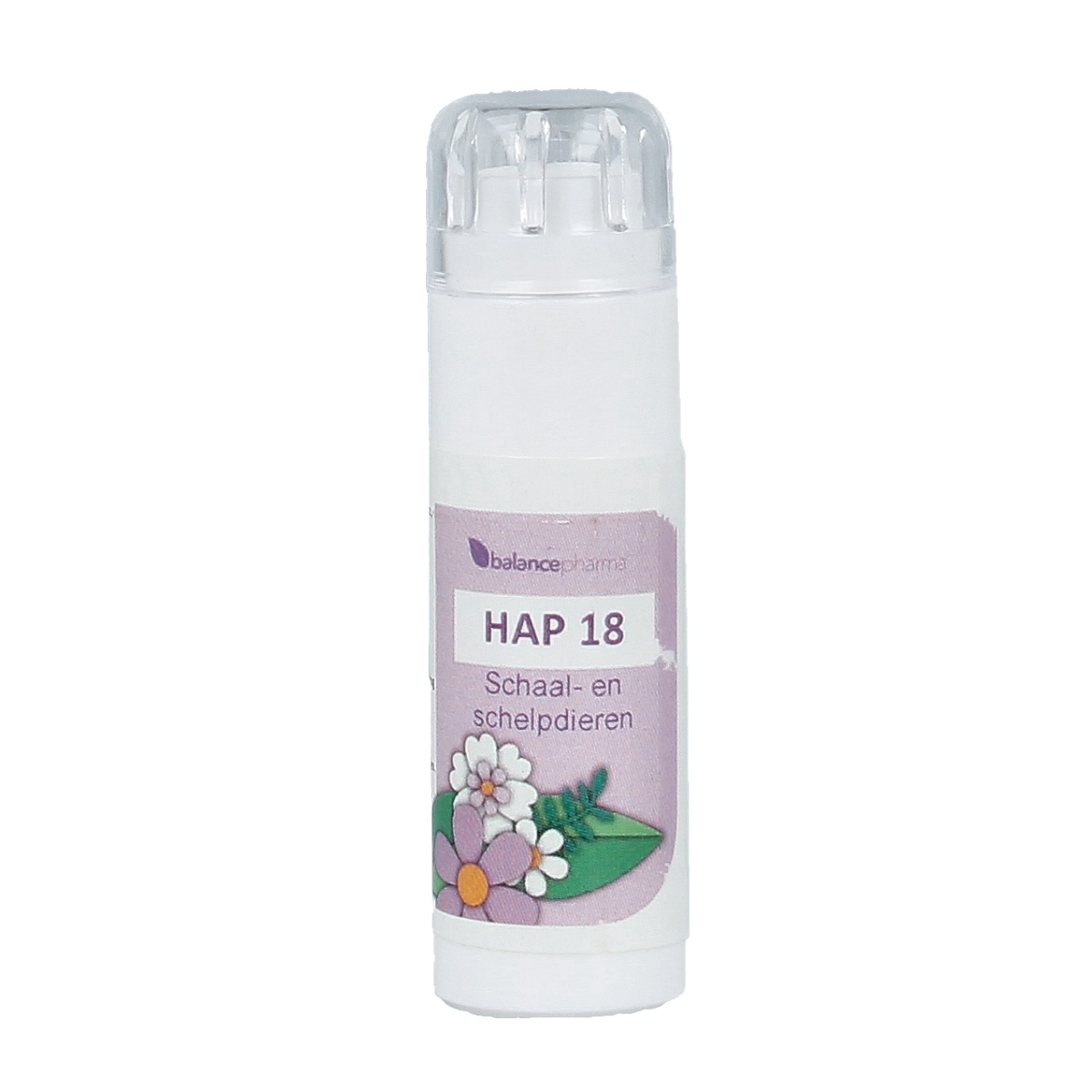 Balancepharma Schaal schelpdieren allergoplex herbal supplement in 6g jar, featuring natural ingredients for allergy relief.