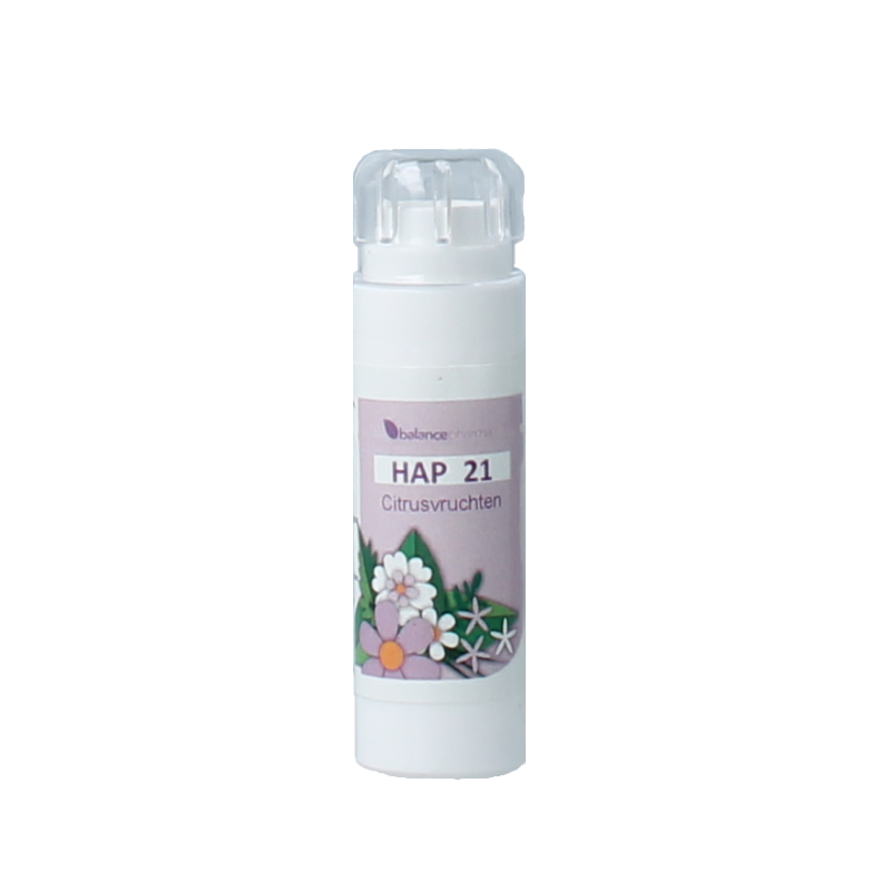 Balancepharma Citrusvruchten Allergenoplex herbal supplement in 6 grams, featuring citrus fruit ingredients in a herbal preparation.