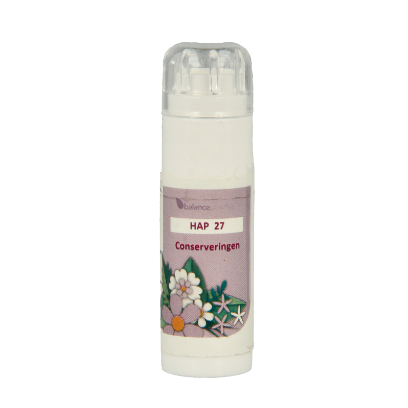 Balancepharma Conserveringen Allergen-Complex herbal supplement in a 6g container with fresh, natural herbs and packaging.