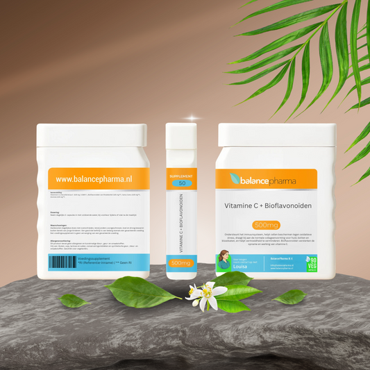 Balancepharma Vitamin C with bioflavonoids, 90 vegetarian capsules, dietary supplement for immune support.