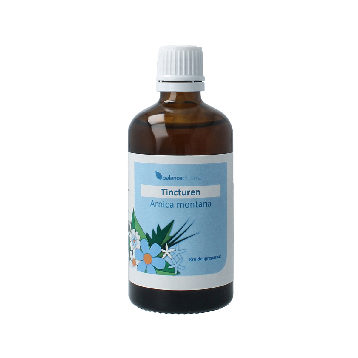 Balancepharma Arnica Montana tincture in a 100ml bottle, herbal remedy from kruidpreparaten line, natural medicine for soothing effects.