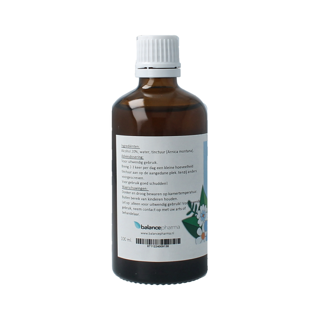 Balancepharma Arnica Montana tincture in a 100ml bottle, herbal remedy from Balancepharma for natural healing and inflammation relief.