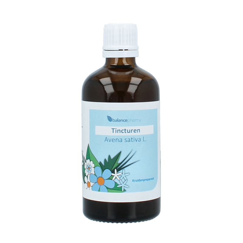 Balancepharma Avena sativa L. tincture bottle, herbal supplement in 100ml packaging, part of Balancepharma's herbal preparations.