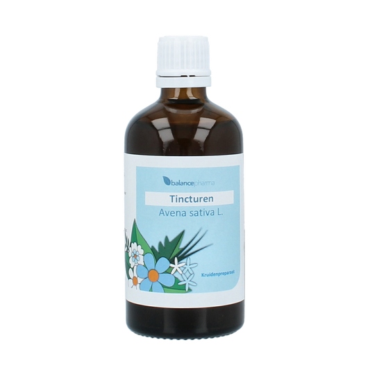 Balancepharma Avena sativa L. tincture bottle, herbal supplement in 100ml packaging, part of Balancepharma's herbal preparations.