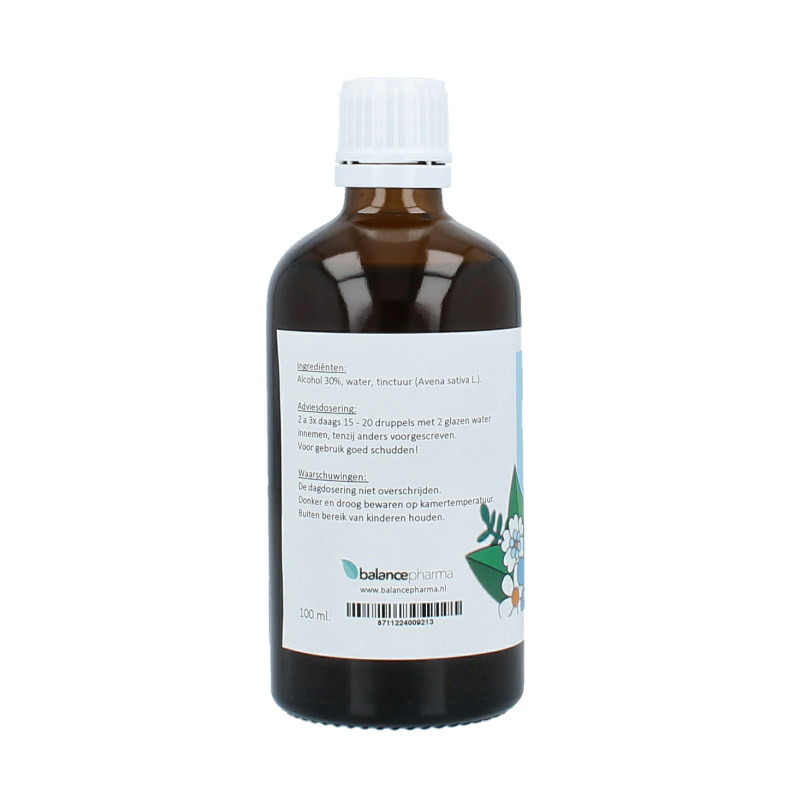 Balancepharma Avena sativa L. tincture in 100ml bottle, herbal supplement from kruidenpreparaten line, natural plant extract.