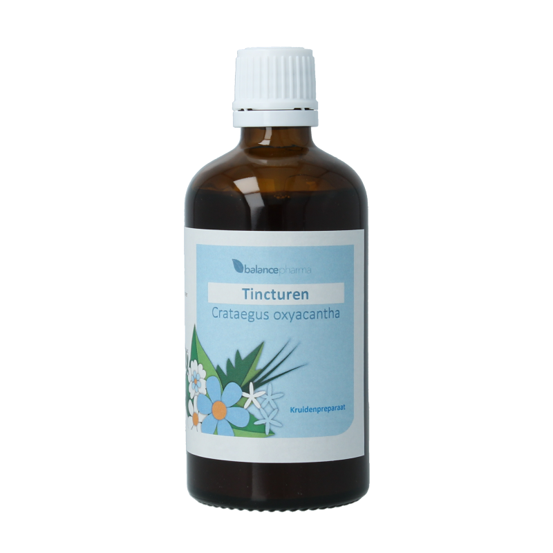 Balancepharma Crataegus oxyacantha tincture in 100ml bottle, herbal supplement from Kruidenpreparaten line, for heart health support.
