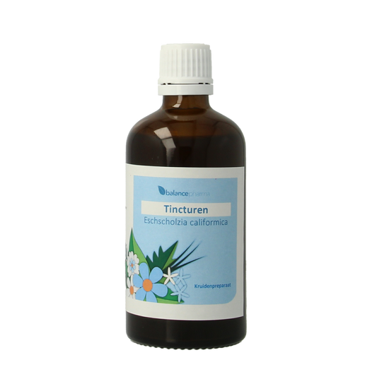 Balancepharma Eschscholzia californica tincture in a 100ml bottle, herbal supplement from Balancepharma for relaxation and herbal remedy.