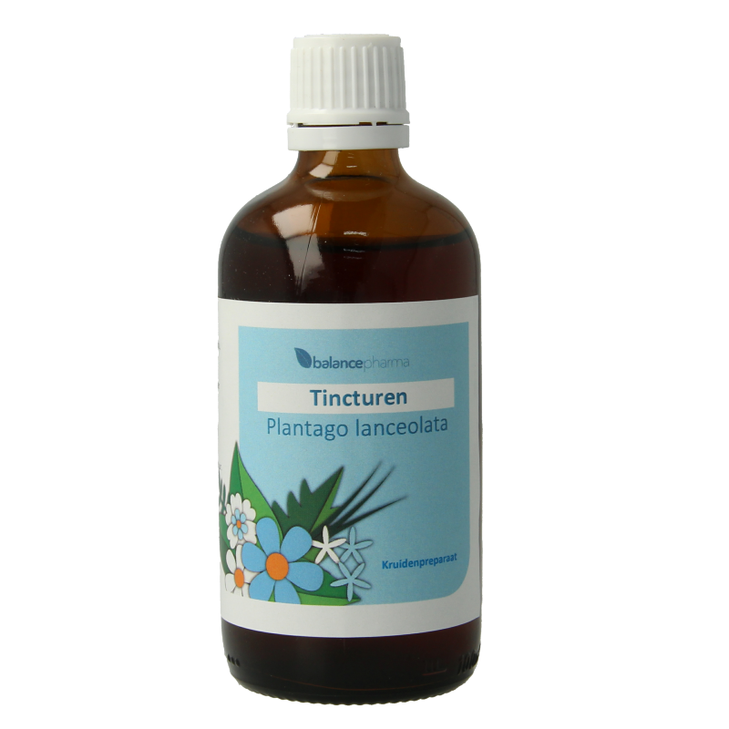 Balancepharma Plantago lanceolata tincture in a 100ml bottle, herbal remedy for natural health support.