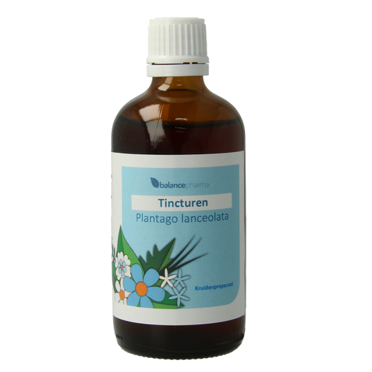 Balancepharma Plantago lanceolata tincture in a 100ml bottle, herbal remedy for natural health support.