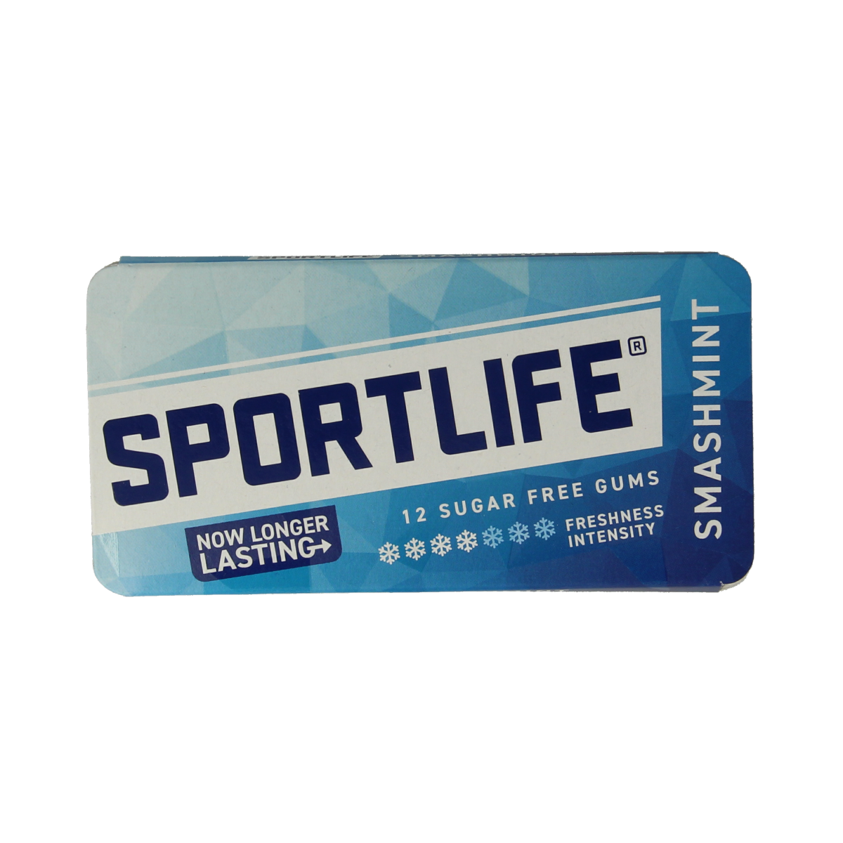 Sportlife Smashmint blue candy pack, refreshing mint-flavored sweets, shown in a clear plastic package.