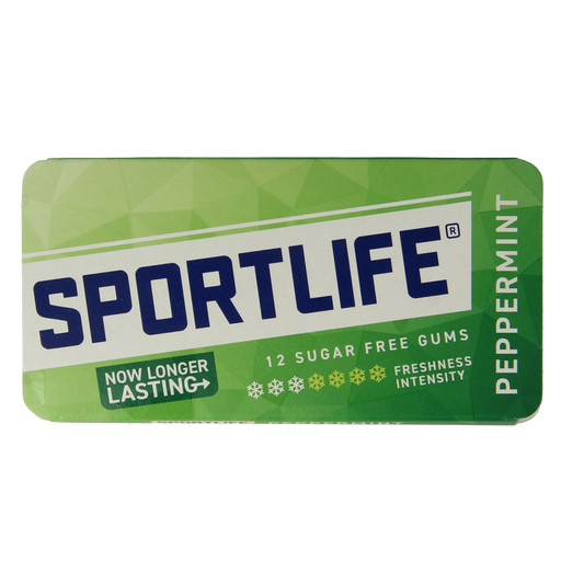 Sportlife Peppermint green pack of snoepgoed, showing individually wrapped mint candies in a vibrant green package.