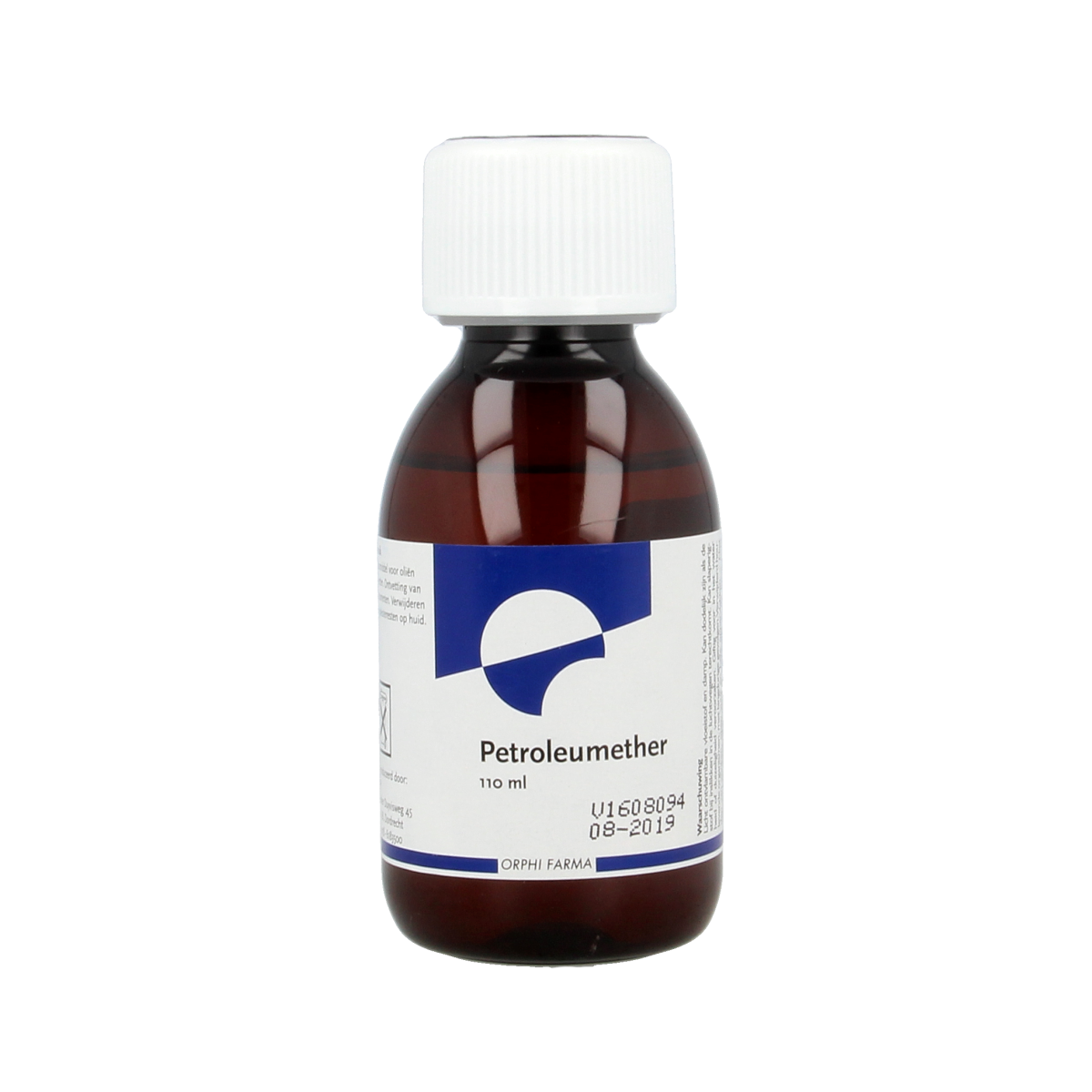 Chempropack Petroleumether 40-60 cleaning solvent in 110ml bottle, used for cleaning and laboratory applications.
