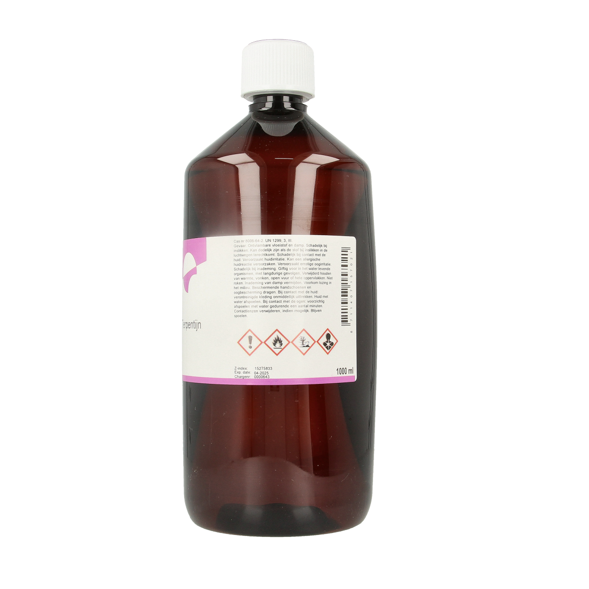 Chempropack Terpentijn cleaning product in a 1-liter container, used for household or industrial cleaning tasks.