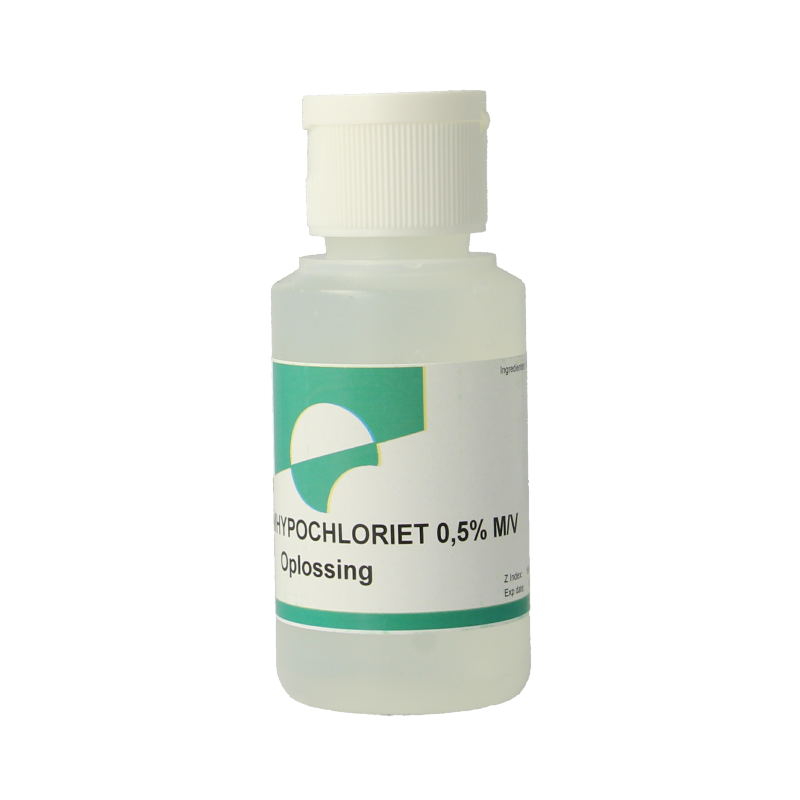 Orphi Natriumhypochloriet 0.5% cleaning solution in 100ml bottle, used for disinfection and cleaning purposes