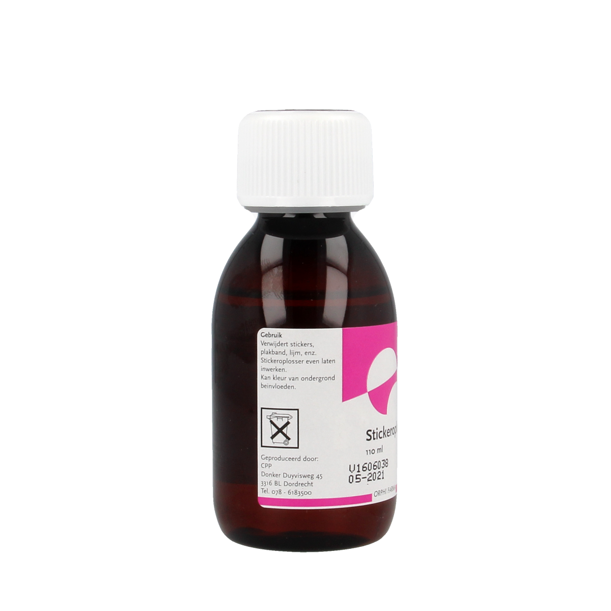 Chempropack Stickeroplosser cleaning product in 110ml bottle, used for removing adhesives and residues from surfaces.