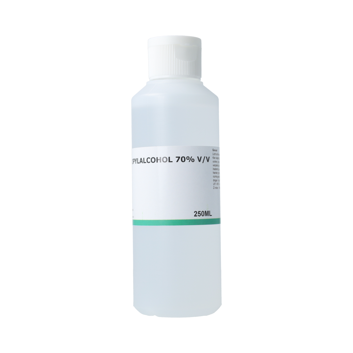 Orphi 70% Isopropyl Alcohol 250ml bottle, cleaning product with clear liquid, used for disinfecting and sanitizing surfaces.