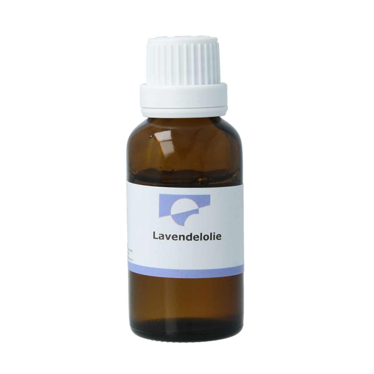 Orphi lavender essential oil in a 25ml bottle, featuring a clear glass container with a black cap and lavender-colored label.
