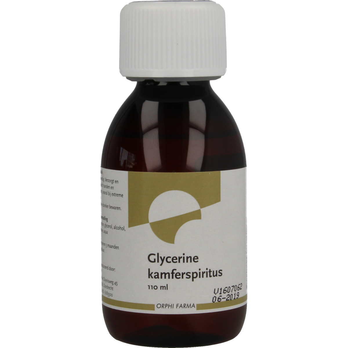 Chempropack glycerine kamfer spiritus for foot care, 110ml bottle with clear liquid and label, used for soothing and healing feet.