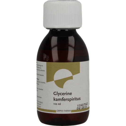 Chempropack glycerine kamfer spiritus for foot care, 110ml bottle with clear liquid and label, used for soothing and healing feet.