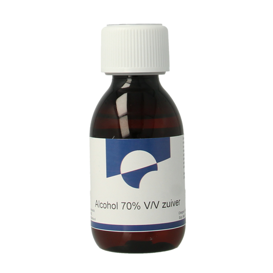 Chempropack Alcohol 70% pure cleaning solution in a 110ml bottle, used for disinfecting and sanitizing surfaces.