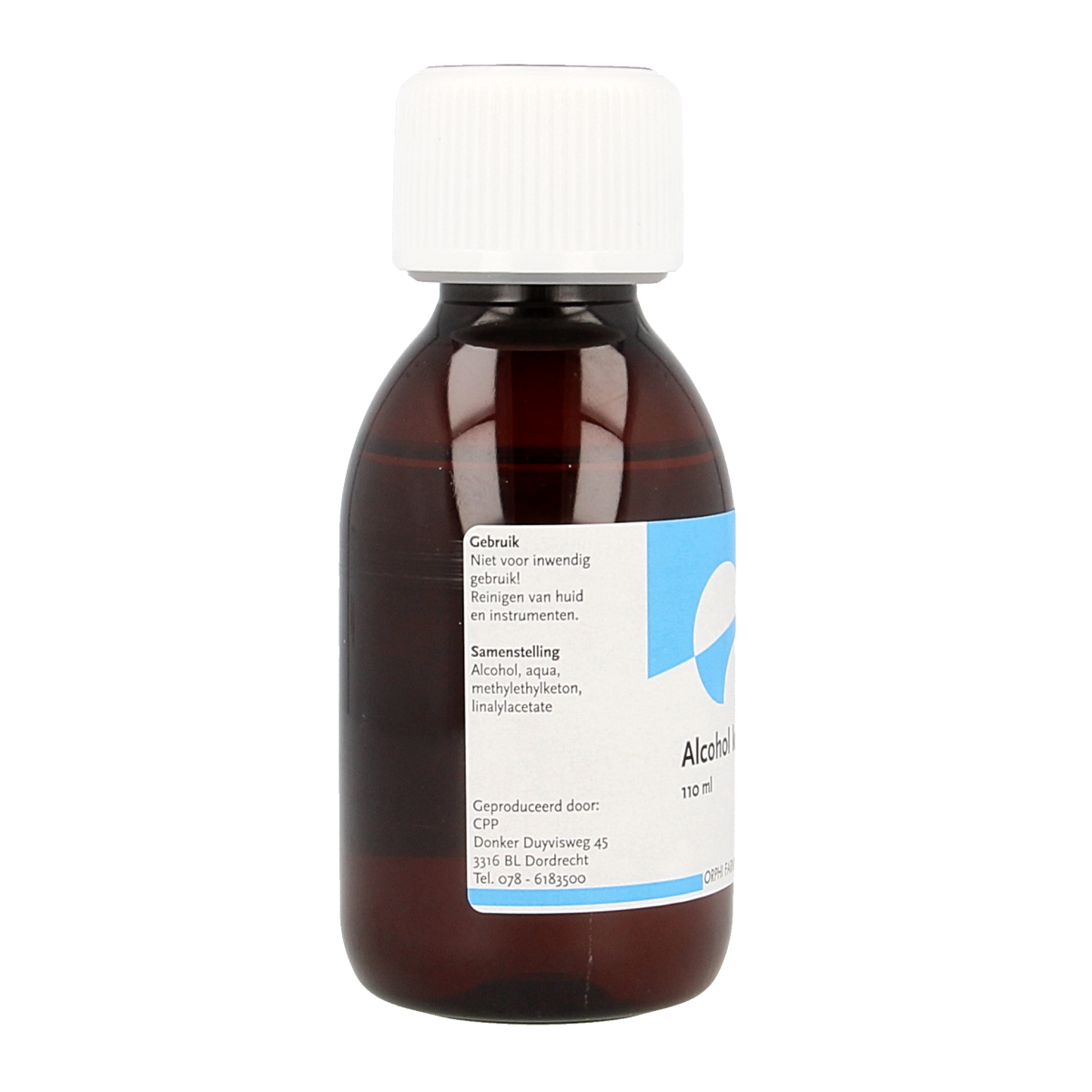 Chempropack Alcohol Ketonatus 70% cleaning solution in a 110ml bottle, used for disinfecting and sanitizing surfaces.