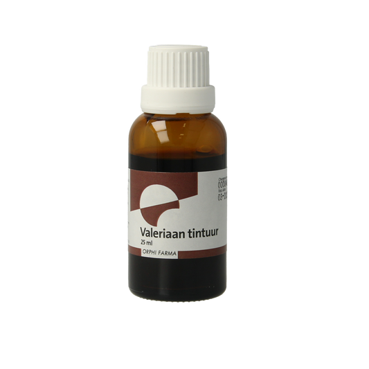 Orphi Valeria herbal tincture bottle, 25ml, a natural herbal remedy from Orphi's kruidenpreparaten line.