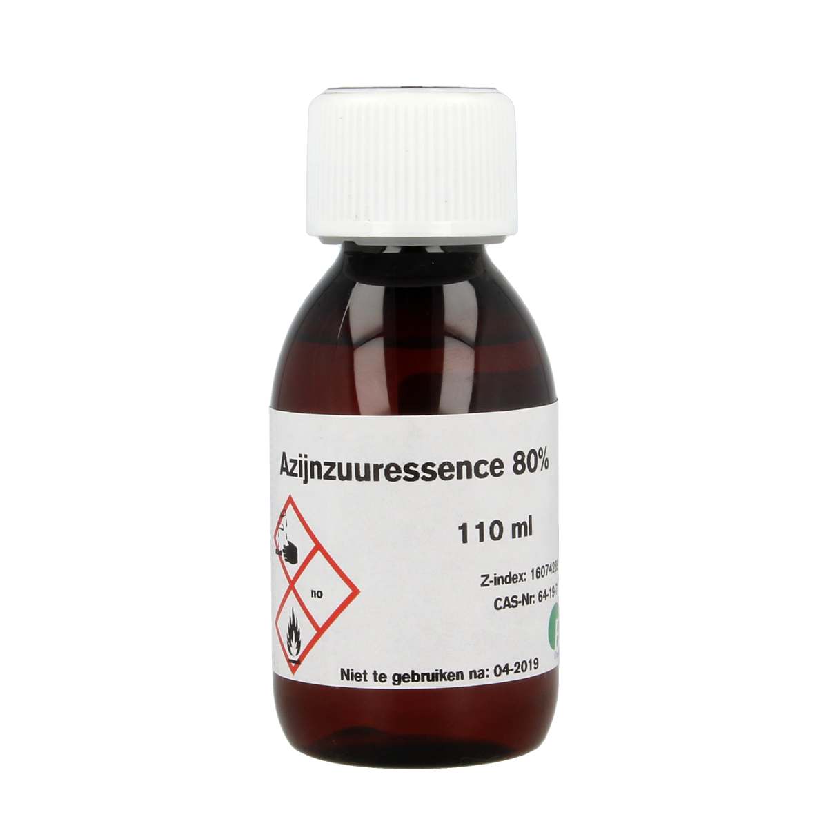 Chempropack Azijnzuur 80% schoonmaakartikel in 110ml bottle, clear liquid for cleaning applications