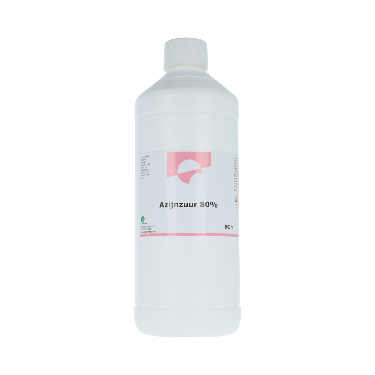 Orphi Azijnzuur essence 80% in 1-liter bottle, a cleaning product used for industrial and household cleaning tasks.