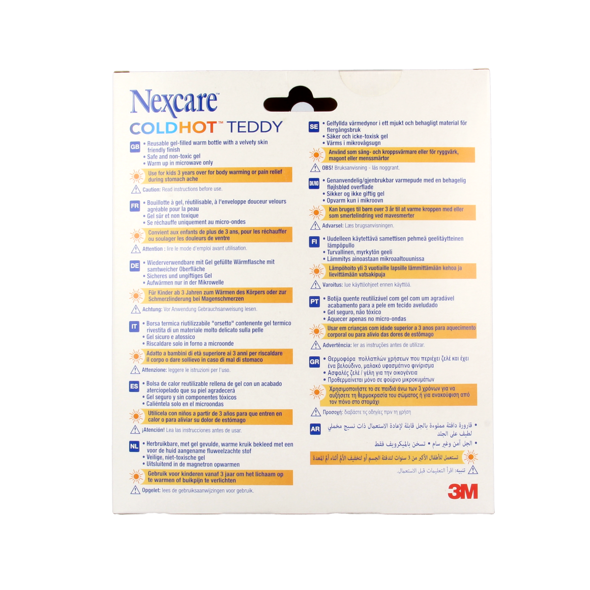 Nexcare cold hot kruik teddy fleece cover in white, soft plush fabric, 1.00 piece, designed for soothing warmth or cold therapy.