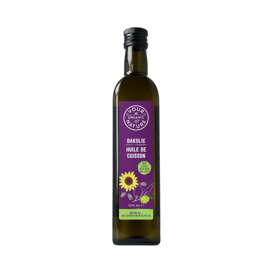 Your Organic Nature Bakolie 500ml bottle of organic oil, showing the label and packaging of the natural oil product.