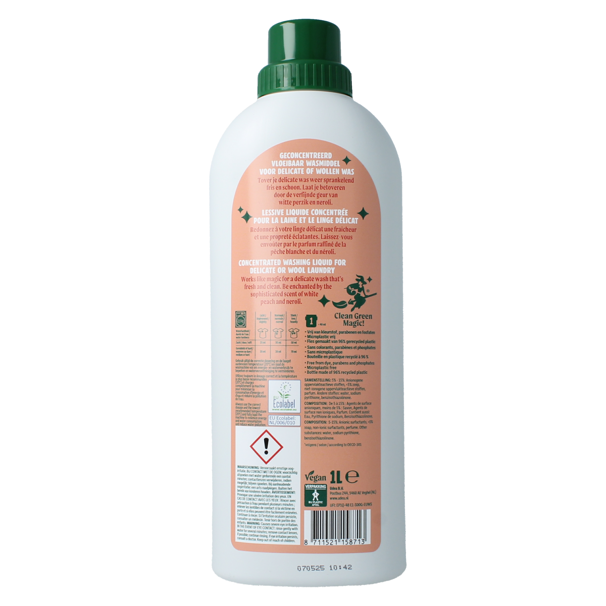 The Good Witch Wasmiddel wol/fijn witte perzik 1.00 Liter