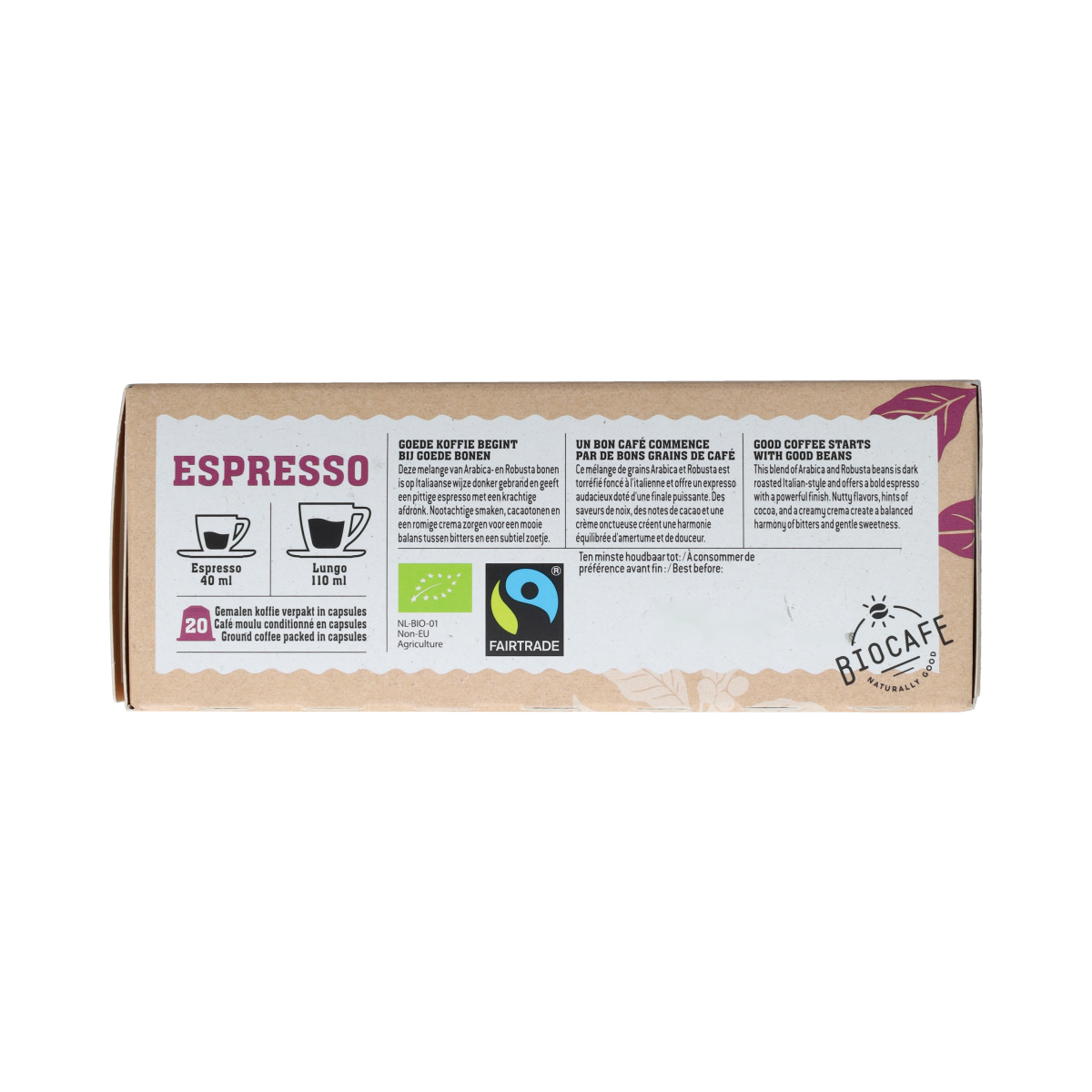 Biocafe Koffiecapcules espresso 20.00 Stuks