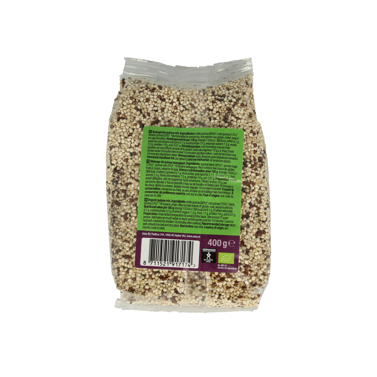 Raw Your Organic Nature Quinoa mix bio in a 400g package, showcasing the organic quinoa blend in a natural setting.