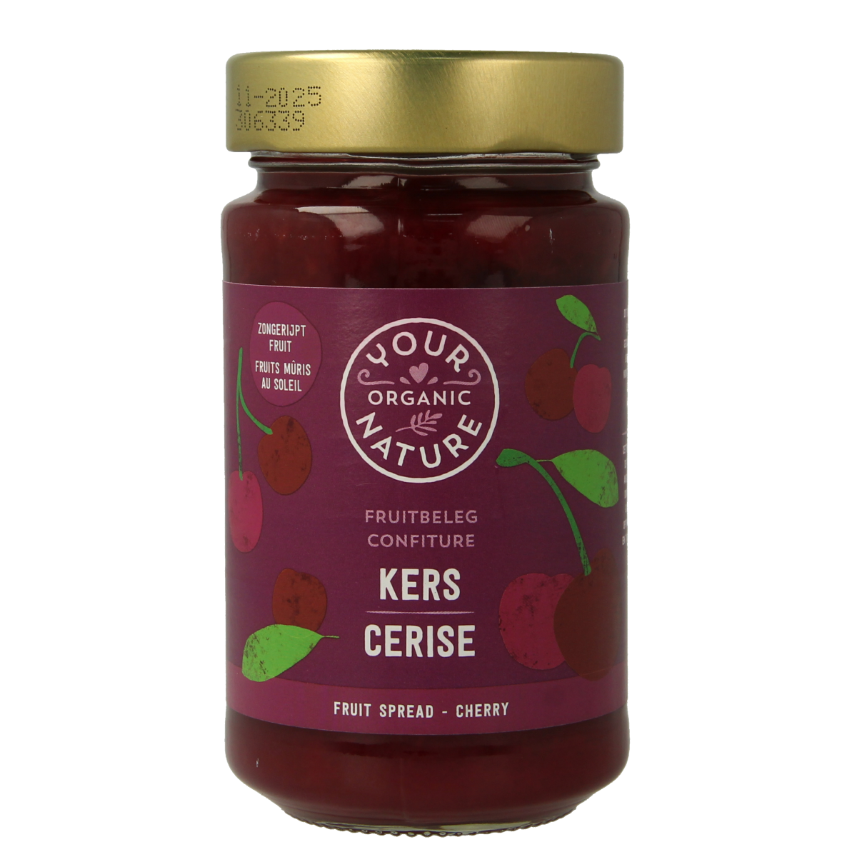 Organic Your Organic Nature fruit spread on bread, 250g jar, natural and fruity broodbeleg for breakfast or snacks.