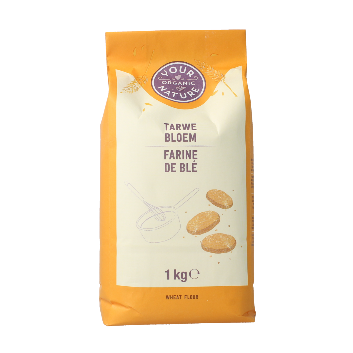 Organic Your Organic Nature wheat flour in a 1kg bag, ideal for baking and cooking.