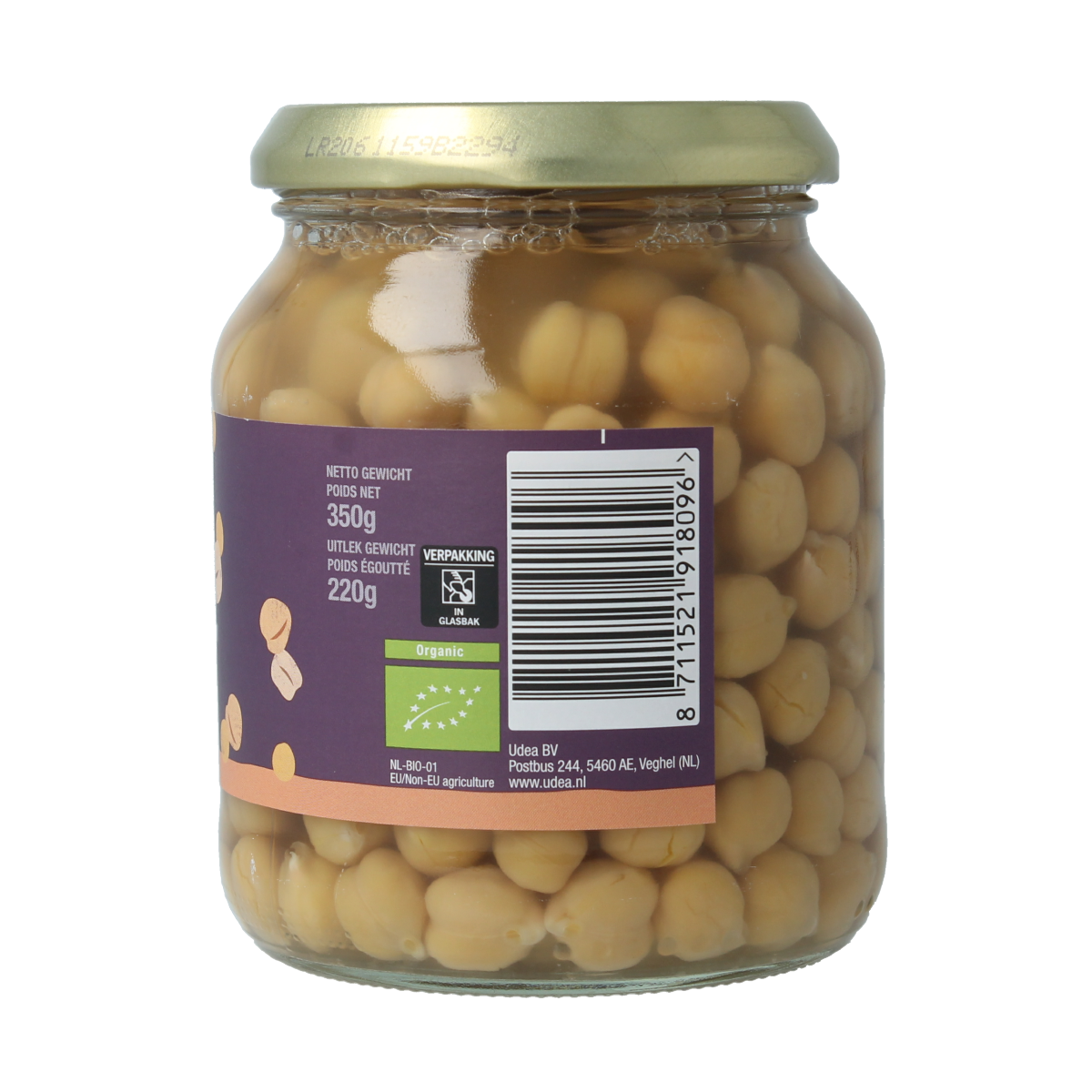 Organic Your Organic Nature chickpeas in 350g package, fresh and firm, perfect for cooking and healthy meals.