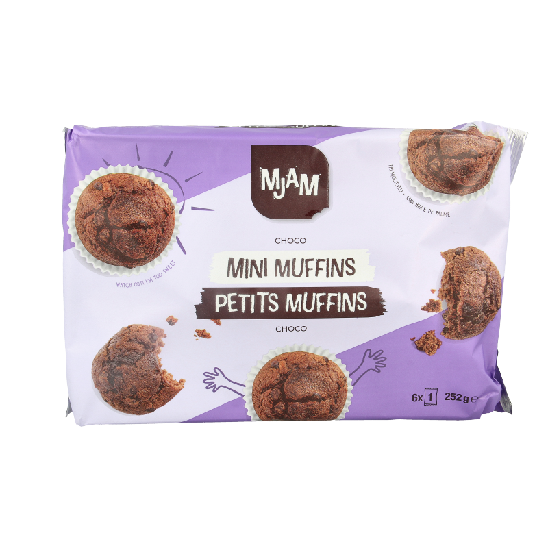 Mjam bio chocolade muffins koeken, 252 gram, fresh baked with rich chocolate flavor and organic ingredients.