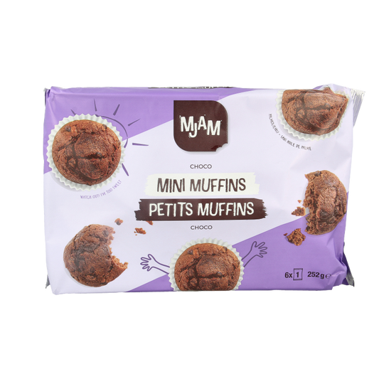 Mjam bio chocolade muffins koeken, 252 gram, fresh baked with rich chocolate flavor and organic ingredients.