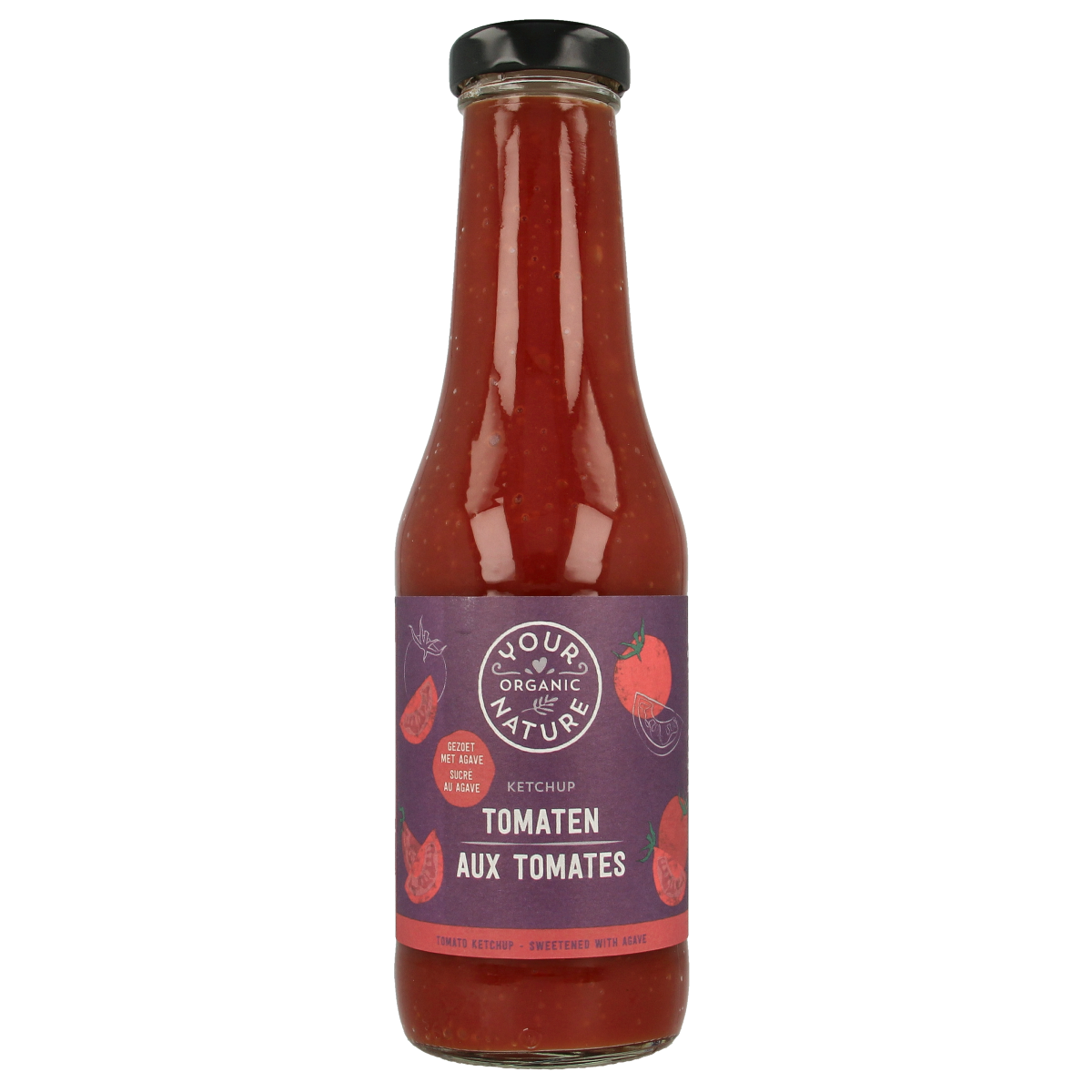 Organic Your Organic Nature Tomato Ketchup Classic in 500g bottle, natural sauce and flavor enhancer, bio product.