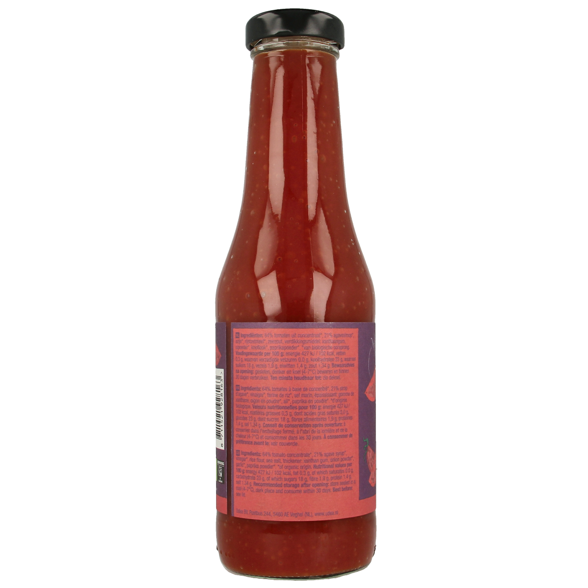 Organic Your Organic Nature tomato ketchup in a 500g bottle, classic bio sauce for burgers, fries, and sandwiches.