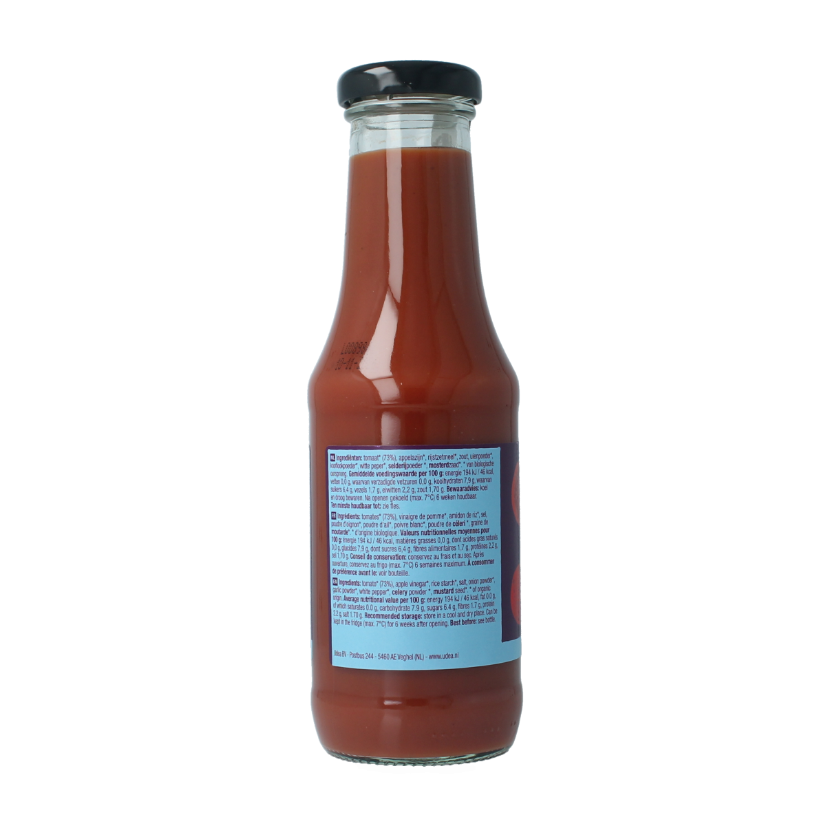Organic Your Organic Nature tomato ketchup in 325ml bottle, unsalted and made with natural ingredients, for sauces and flavoring.