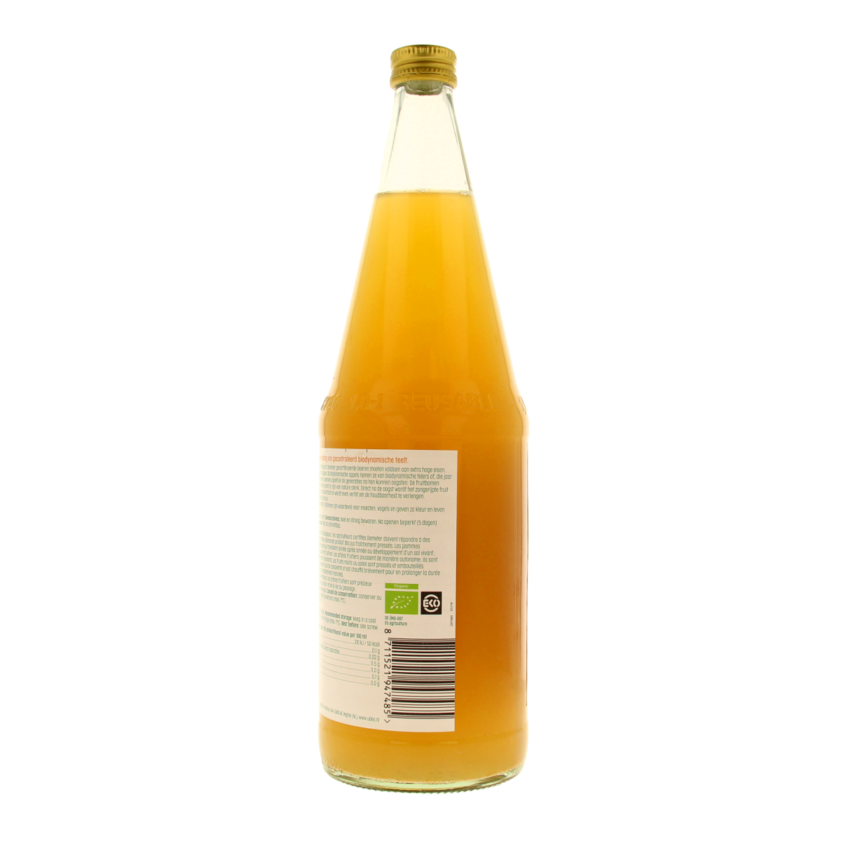 Luna E Terra organic apple juice in a 1-liter bottle, natural and healthy option from the drinks and juices category.