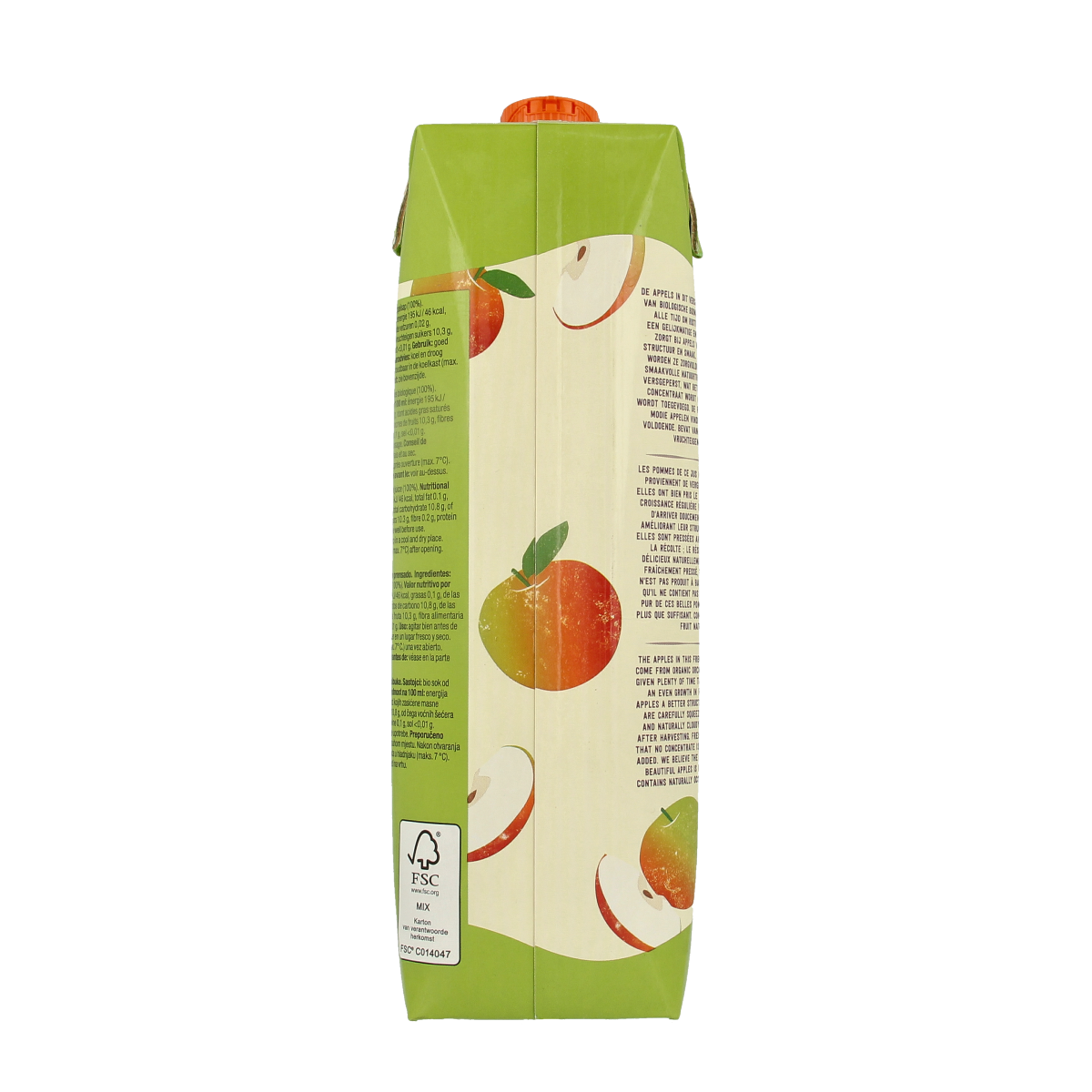 Organic Your Organic Nature applesap in a 1-liter bottle, freshly pressed and natural, for healthy drinking.
